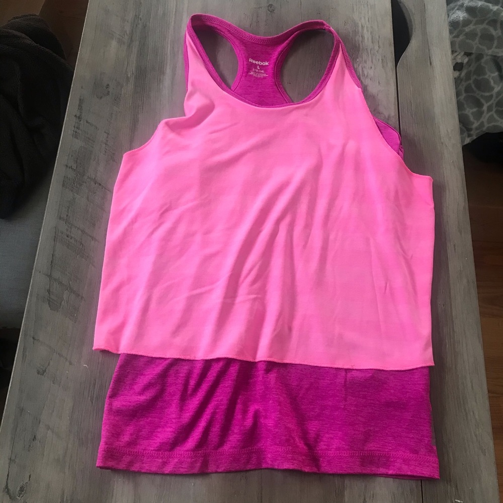 Reebok Pink Multilayered Tank Top